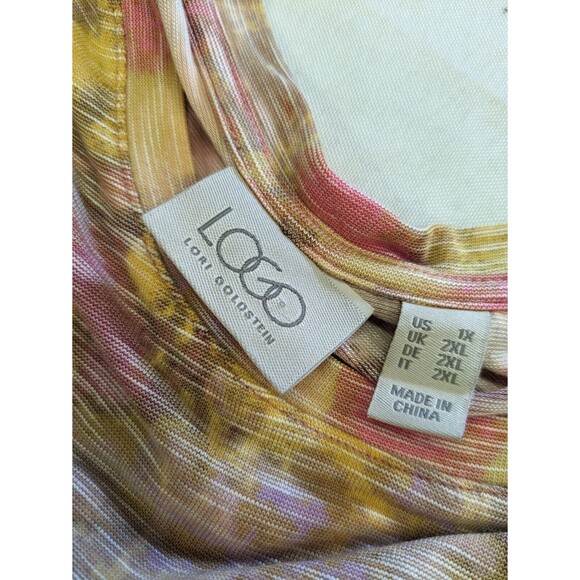 LOGO by Lori Goldstein Stretchy Dress Rainbow Tie Dye Pockets 1X NWOT - Picture 5 of 9